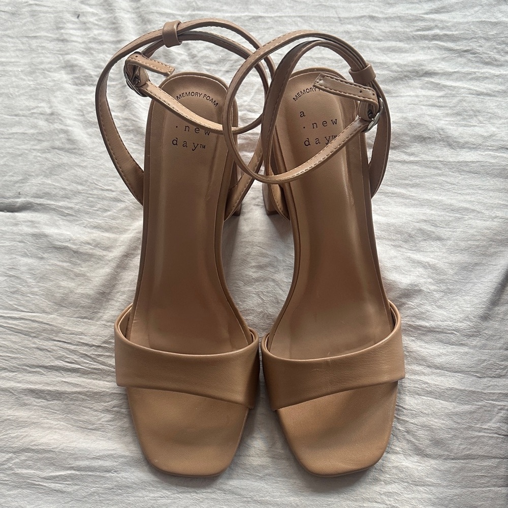 A New Day Beige Strappy Heels